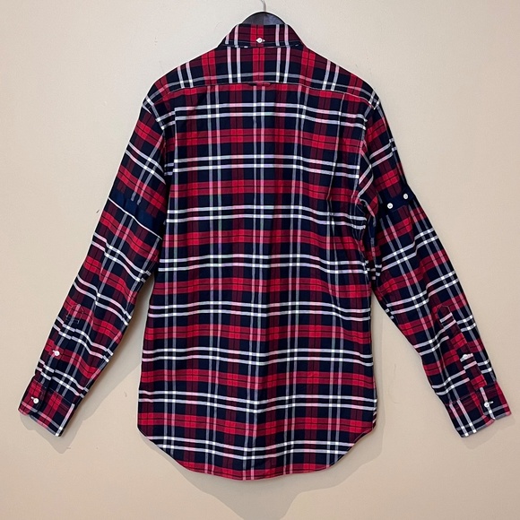 Thom Browne Plaid Button Down Shirt - Men's Size 4 / XL - Red Blue - Picture 2 of 11